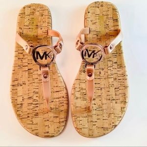 Michael Kors Rose Gold Jelly Corks sandals